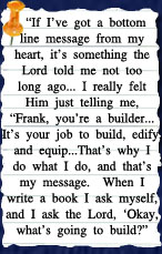 Thoughts from Christian author Frank Peretti